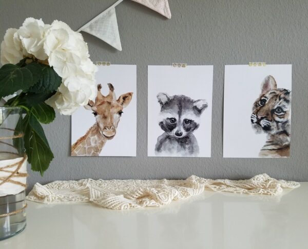 Aquarell- Poster fürs Kinderzimmer "Giraffe - Kunstdruck A4 -Wandbild Deko – Bild 3